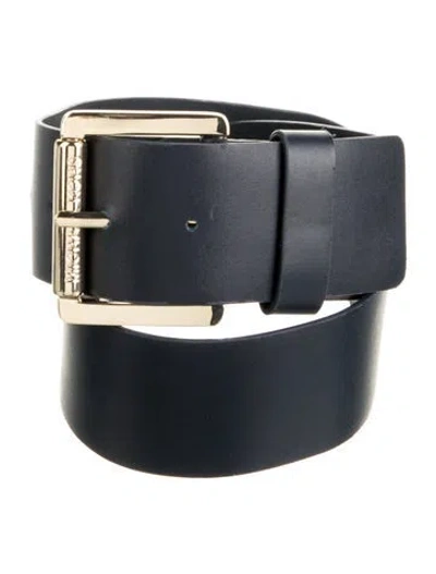 Pre-owned Michael Kors Leather Waist Belt In Blue