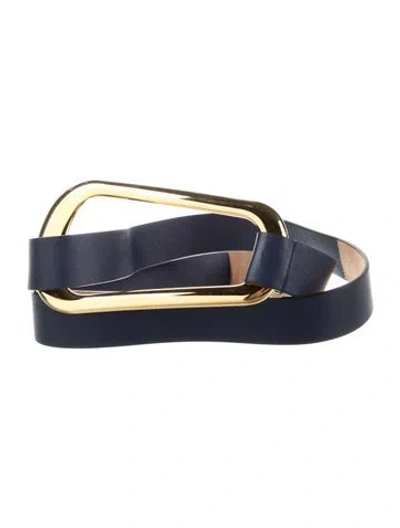 Pre-owned Michael Kors Leather Waist Belt In Blue