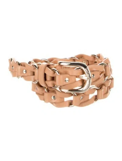 Pre-owned Michael Kors Leather Waist Belt In Neutral
