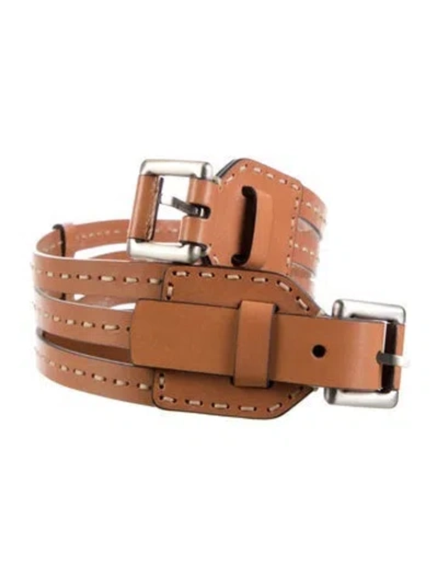 Pre-owned Michael Kors Leather Waist Belt In Neutral
