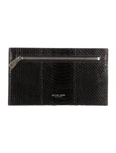 Pre-owned Michael Kors Leather Wallet In Black
