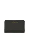 Michael Kors Foldable Textured Leather Wallet In Black