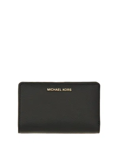Michael Kors Empire Leather Wallet In Black