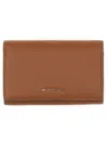Michael Kors Empire Credit Card Holder In Leather In Brown