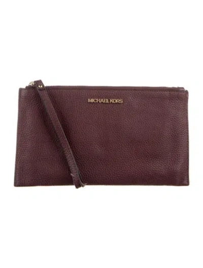 Pre-owned Michael Kors Leather Wallet In Burgundy