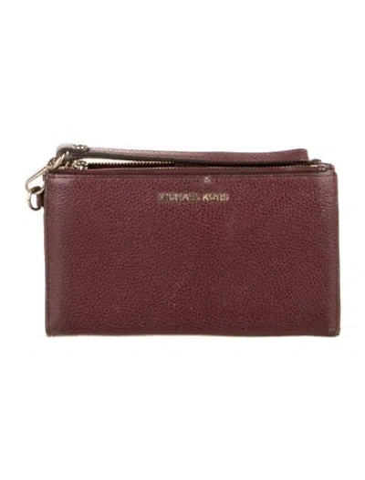 Pre-owned Michael Kors Leather Wallet In Burgundy