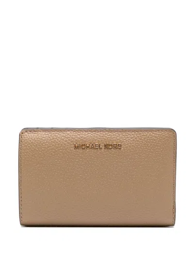 Michael Kors Leather Wallet In Neutrals