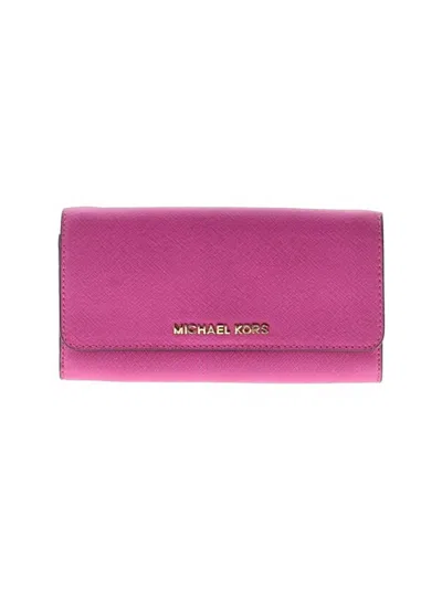 Pre-owned Michael Kors Leather Wallet In Pink