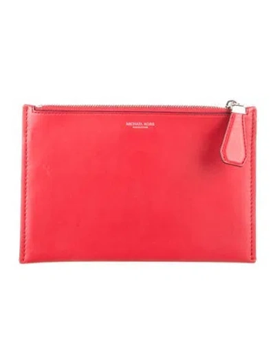 Pre-owned Michael Kors Leather Wallet In Red
