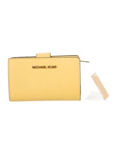 Pre-owned Michael Kors Leather Wallet In Yellow