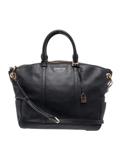 Pre-owned Michael Kors Leather Weekender Bag In Blue