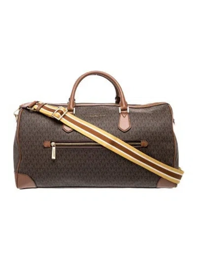 Pre-owned Michael Kors Leather Weekender Bag In Brown