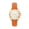 Michael Kors Brown Leather Watch In Brown