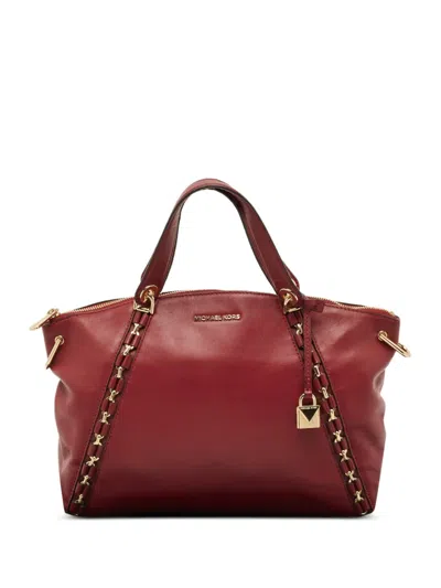 Pre-owned Michael Kors Leather Zip Tote Bag In Red