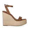 Michael Kors Leighton Light Brown Wedge Sandal In Brown