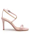 Michael Kors Lena Sandal In Pink Leather In Smokey Rose