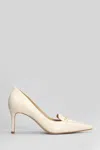 Michael Kors Lena Pump Pumps In Beige Leather In Neutral