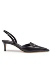 Michael Kors Lena Slingback In Black Leather In Black
