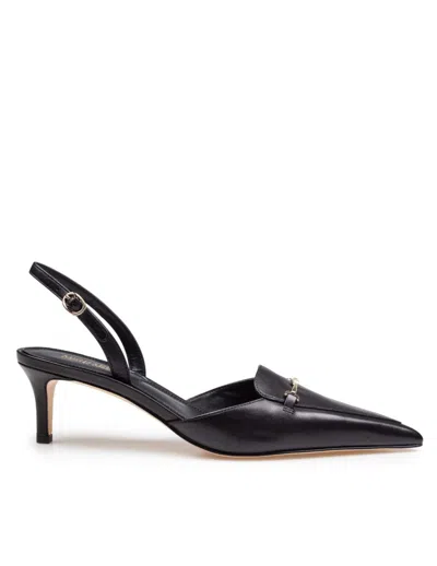 MICHAEL KORS MICHAEL KORS LENA SLINGBACK IN BLACK LEATHER