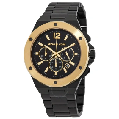 Michael Kors Lennox Chronograph Quartz Black Dial Men's Watch Mk8941 In Black / Gold Tone