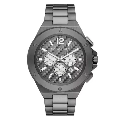 Michael Kors Lennox Chronograph Quartz Grey Dial Men's Watch Mk9102 In Black