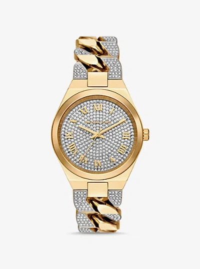 Michael Kors Women's Lennox Three-hand Gold-tone Stainless Steel Watch 37mm
