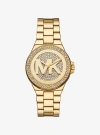 Michael Kors Lennox Pavé Gold-tone Watch In Gold