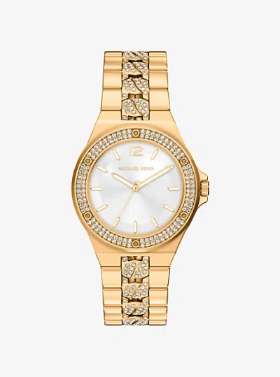 Michael Kors Lennox Pavé Gold-tone Watch