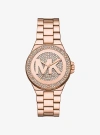Michael Kors Lennox Pavé Rose Gold-tone Watch In Gold
