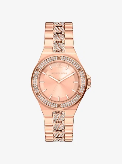 Michael Kors Lennox Pavé Rose Gold-tone Watch
