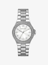 Michael Kors Lennox Pavé Silver-tone Watch In Metallic