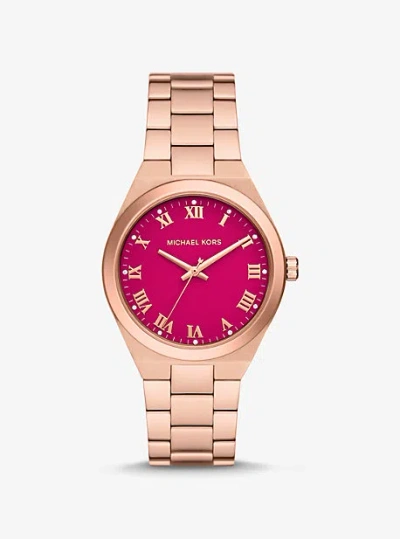 Michael Kors Lennox Rose Gold-tone Watch In Pink
