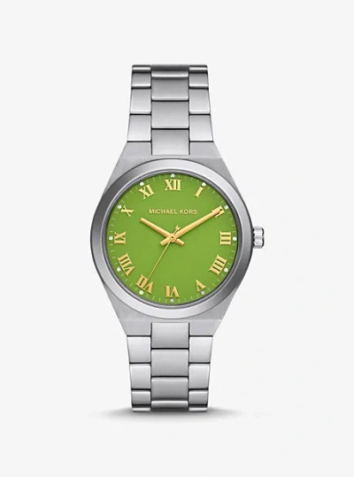 Michael Kors Lennox Silver-tone Watch In Green