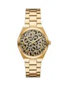 Michael Kors Women's Lennox Three-hand Gold-tone Stainless Steel Watch 37mm In Brown/gold