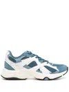 Michael Kors Leo Mixed-media Sneakers In Blue
