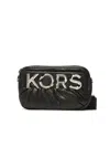 Michael Kors Leonie Logo Plaque Crossbody Bag In Black