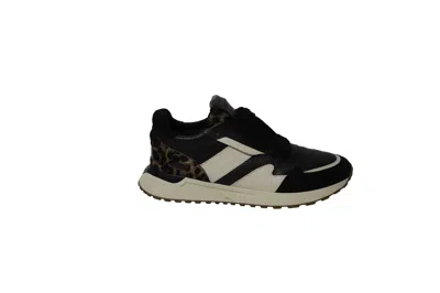 Pre-owned Michael Kors Leopard Detailed Sneakers In Multicolor Leather In Black