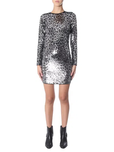 Michael Kors Leopard Dress In Grey