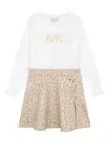 Michael Kors Leopard-print Long-sleeve Dress In Multi