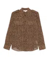Michael Kors Long-sleeve Animal Print Shirt In Brown
