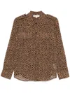 Michael Kors Long-sleeve Animal Print Shirt In Neutrals
