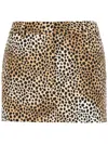 Michael Kors Leopard-print Skirt In Brown