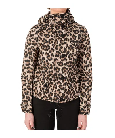 Michael Kors Leopard Printed Hooded Coat In Animal Print