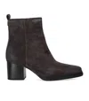 Michael Kors Lex Chocolate Heeled Ankle Boot In Burgundy