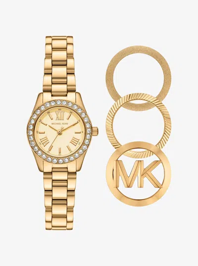 Michael Kors Lexington Brushed Gold-tone Watch Gift Set