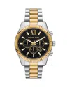 Michael Kors Lexington Chronograph Two-tone Stainless Steel Watch, 44mm In Black/two Tone