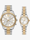 Michael Kors Lexington His And Hers Two-tone Watch Set In Silver