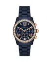 Michael Kors Lexington Lux Chronograph, 38mm In Blue