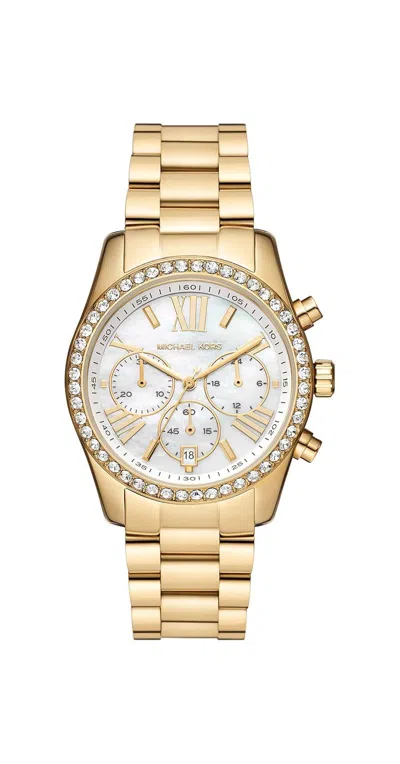Michael Kors Lexington Lux Chronograph Gold-tone Ladies Watch