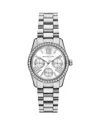Michael Kors Mini Lexington Pavé Silver-tone Watch In Silver